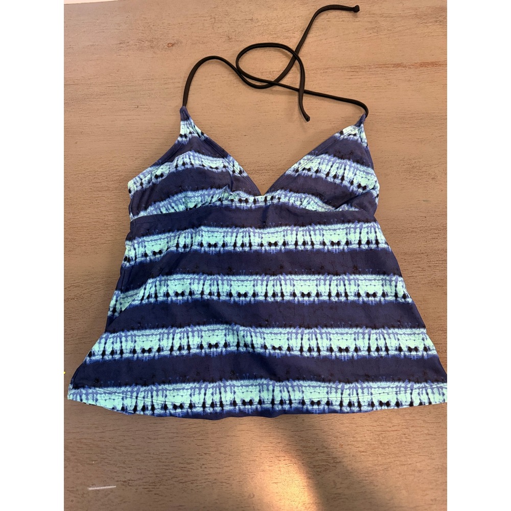 Converse One Star Womens Blue Tie Dye Halter Tankini Swim Top Size M